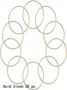 10/15pcs 2/3/4 Inch Metal Rings, For Handmade Crafts, Gold/Silver Round Rings, Floral Weaving Rings, Dreamcatcher Rings, Suitable For Christmas, Wedding Wreath Decor, Wall Hanging Crafts - Gold - View 25
