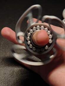 Butterfly Feather Pressure Relief TopEDC,3D Printed One-Piece, No Hardware, Biometric & Tech Vibe, Super Smooth Spin - Silver - View 3