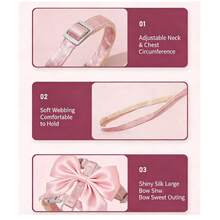 Adjustable Cat Leash, Anti-Escape Cat Lead With Shiny Bow Tie, Suitable For Walking Cats, Cats & Dogs, All Seasons - Multicolor - View 5