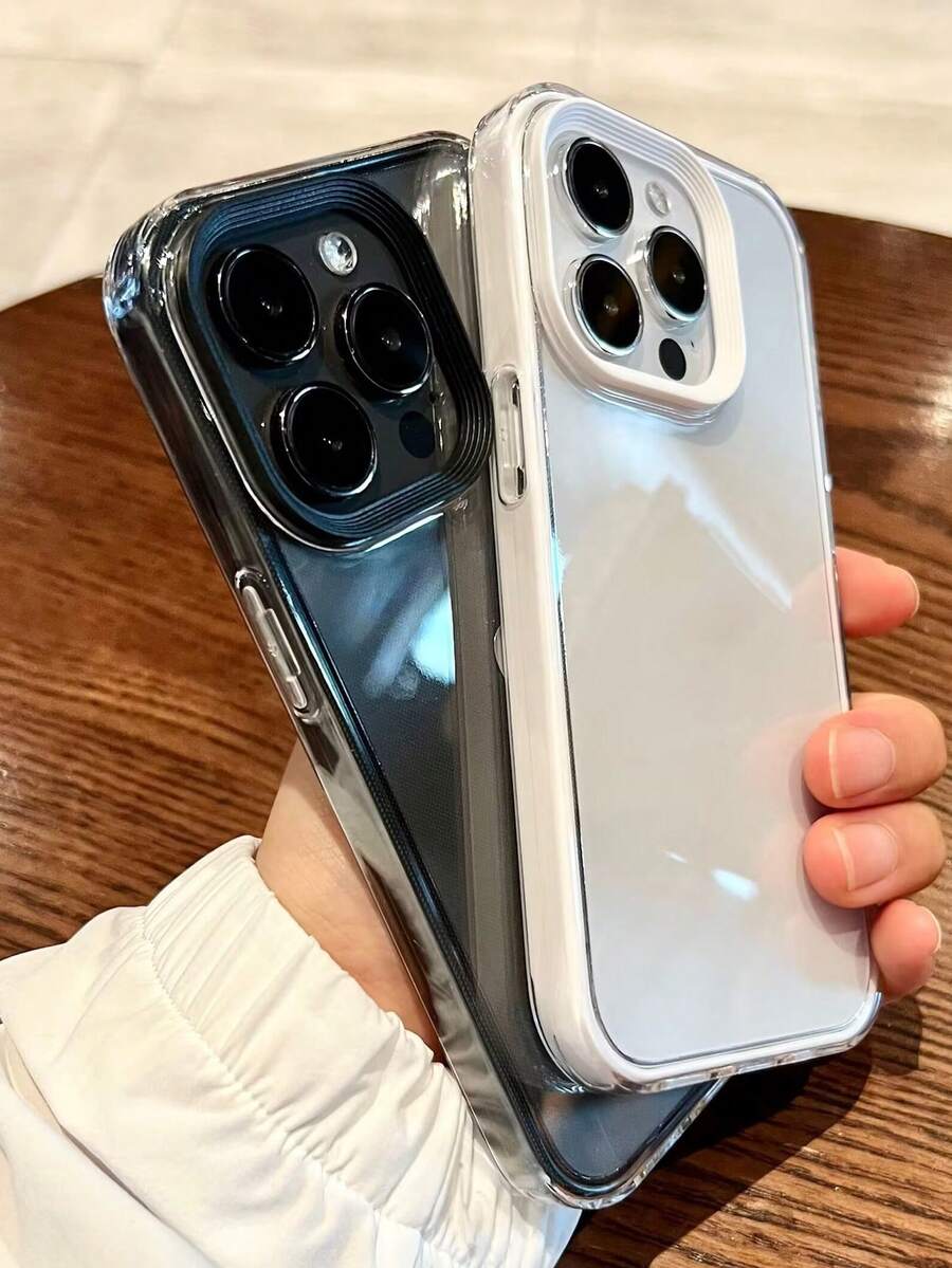 1pc Transparent 3-In-1 Plastic Frame & Clear TPU Full Body Phone Case, Raised Camera Lens, Compatible With IPhone 16/16 Pro/16 Plus/15/15 Pro Max/15 Pro/11/12/13/14 Pro Max/11 Pro/11 Pro Max/12 Pro/12 Pro Max/13 Pro/13 Pro Max/14 Pro/14 Pro Max, Soft Outer Shell, Premium Creative Design