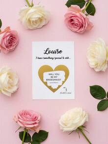 1pc Custom Text Scratch Card, Custom Message Card, Custom Surprise Scratch Card, Custom Card, Personalized Text Scratch Card, Personalized Card, Scratch To Reveal Text, Secret Message Card, Birthday Card, Surprise Card, Scratch To Reveal - Style 2 - View 2