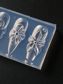 1 khuôn khắc silicon 3D hình mùa xuân duyên dáng, 5 khuôn dập nổi họa tiết hoa, khuôn dập móng nghệ thuật tự làm, dụng cụ và vật tư làm móng. - Trong sáng - Xem 4