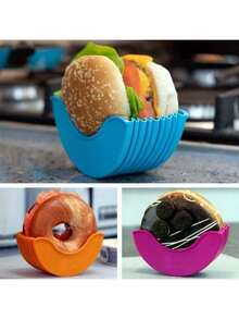 1pc Contactless Anti-Drop Hamburger Holder Stand, Sandwich & Donut Box Holder - Multicolor - View 5