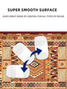 Game Mouse Pad Geometric Folk Style Design Large Table Pad Keyboard Pad Mouse Pad Non-Slip Rubber Base Waterproof Tape Sewing Edge Suitable For Game Office, Southwest Desert Carpet Style Printed Mouse Pad - Multicolor - View 9