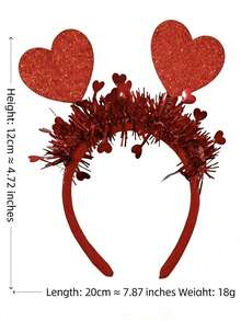 2/1pc High Quality Valentine's Day Headband, Heart-Shaped Headpiece, Wedding Atmosphere Decoration, Valentine's Day Party Supplies, Bridal Headpiece, Groomsman/Bridesmaid Headpiece - Multicolor - View 8