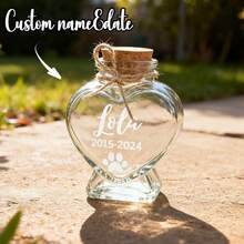 1 pieza Botella de vidrio con forma de corazón y tapón de corcho personalizada, con patrón de arena de playa - Regalo único para luna de miel, aniversario o parejas románticas, lavar a mano, decoración con tema de playa, recuerdos de boda - Multicolor - Ver 10