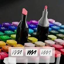 12 To 268 Colors Alcohol-Based Markers, Vibrant & Long-Lasting, Quick-Drying, Waterproof & Fade-Resistant, Suitable For DIY, Glass, Faux Leather, Wood, Metal Painting, Ideal For Coloring Art Markers, Adult Coloring Books, Chisel Tip, Holiday/Christmas Gifts, Colored Pens, Ohuhu Markers, Drawing Markers, Back To School, Perfect For Ramadan, Valentine''s Day Crafts - Multicolor - View 4