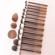15pcs Makeup Brush Set, Including Powder Brush, Blush Brush, Highlighter Brush, Eyeshadow Brush, Lash Brush, Eyeliner Brush, Angled Makeup Sponge, Round Makeup Sponge, Round Powder Puff, Triangle Powder Puff, Triangle Makeup Sponge For Powder, Liquid Foundation Mixing, Beauty Makeup Tools,Brush Set,Makeup Brush Kit,Make Up Brush Set,Make Up Set Complete,Makeup Brush Set,Complete Makeup Kit,Brush Kit,Brushes Makeup Set,Makeup Gift Set