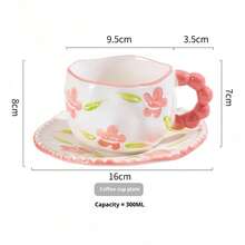 Ceramic Coffee Cup & Saucer Set, Espresso, Tea, Latte, High-Quality Ceramic, Elegant Ceramic, One Cup Of Coffee, Suitable For Middle Eastern Ramadan, Festivals, Family Gatherings, Back To School Season - Pearl Handle Cup and Saucer - View 17