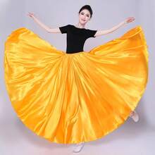 Long Fashionable Dance Dress, Made Of Polyester Fiber, Women's Satin Ballet Skirt, Suitable For Belly Dance, Dance, Flamenco Dance And Rock Dance - Multicolor - View 19