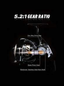 GOTURE 1PC Dazzling Spinning Wheels, Super Smooth And Powerful, Universal Spinning Wheels For Seawater/Freshwater, 1000, 2000, 3000 Models, Fishing Wheel - Black - View 2