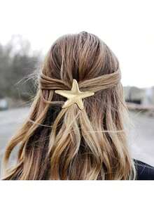 2件装海洋系列女士发饰 INS 星形仿珍珠海星发夹、爪夹、发卡、发夹、头饰、发卡 - 彩色 - 查看 3