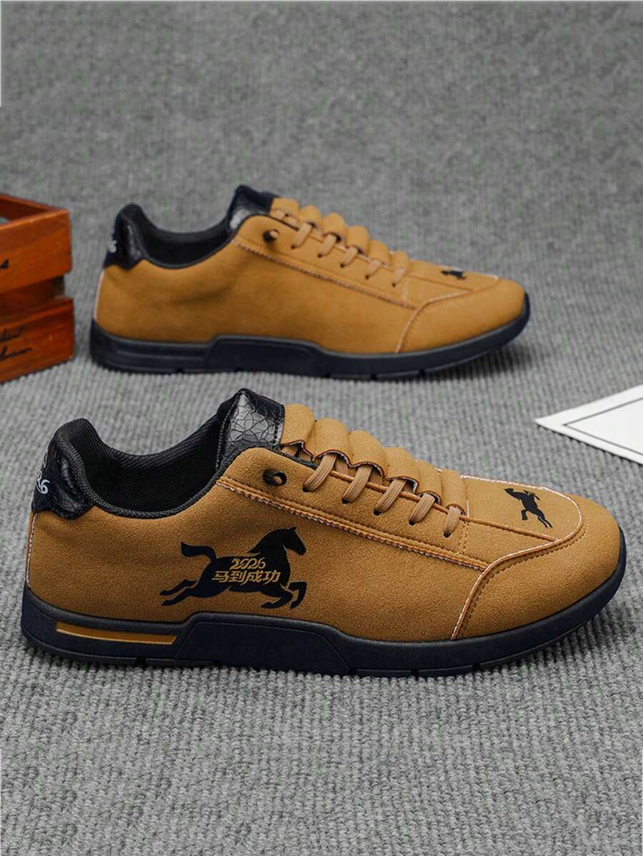 Giày thể thao nam slip-on đa năng phiên bản giới hạn năm Ngựa 2026, đế mềm, kiểu dáng casual. - Đỏ - Xem 1