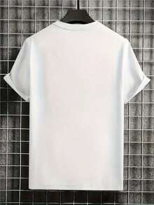 Doppelseitig bedrucktes Herren-T-Shirt aus 100% Baumwolle, bequem, lässig, vielseitig und modisch, ein unverzichtbares Herren-Modell mit Rundhalsausschnitt und kurzen Ärmeln, kann von uns verwendet werden. - Weiss - Übersicht 2