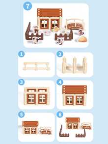 1 Set Large Size Rounded Corner Easy Assembly Gradual Advancement High-Quality Natural Wood Mortise And Tenon Construction Building Blocks, Popular Building Blocks Toy, High-Rated Intellectual Toy, Wooden Blocks, STEM Toy For 3-12 Years Old Children With Diverse Styles And Multi-Color Design (Warm Earthy Brown, Fresh Sky Blue, Lively Grass Green, Bright Sunshine Yellow, Clean Cloud White) And Diverse Geometric Shapes - Mortise and Tenon Block House - View 9