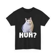 Camiseta de meme de gato Huh, camiseta divertida de meme de gato, regalo para amantes de los gatos, camiseta Huh Cat, ¡Huh! Camiseta de Gato Meme Popular Meme GATO - Negro - Ver 10