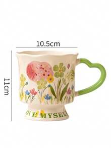 1 Peça Caneca de Café Cerâmica com Padrão Floral, Material Cerâmico com Design Floral, Adequada para Bebidas Quentes e Frias, Pode Conter Café, Leite, Suco, Latte, Cappuccino, Etc. Um Presente para Mulheres, Ideal para o Dia dos Namorados - Multicolorido - Visão 13