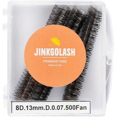 500 extensiones de pestañas hechas a mano de 4D a 16D, no premontadas, abanicos de pestañas ultra de 0.03/0.05/0.07mm de grosor, rizo C y D, longitud de 8 a 16mm para extensiones de pestañas individuales de volumen fácil DIY (5D-0.07-D (10mm))