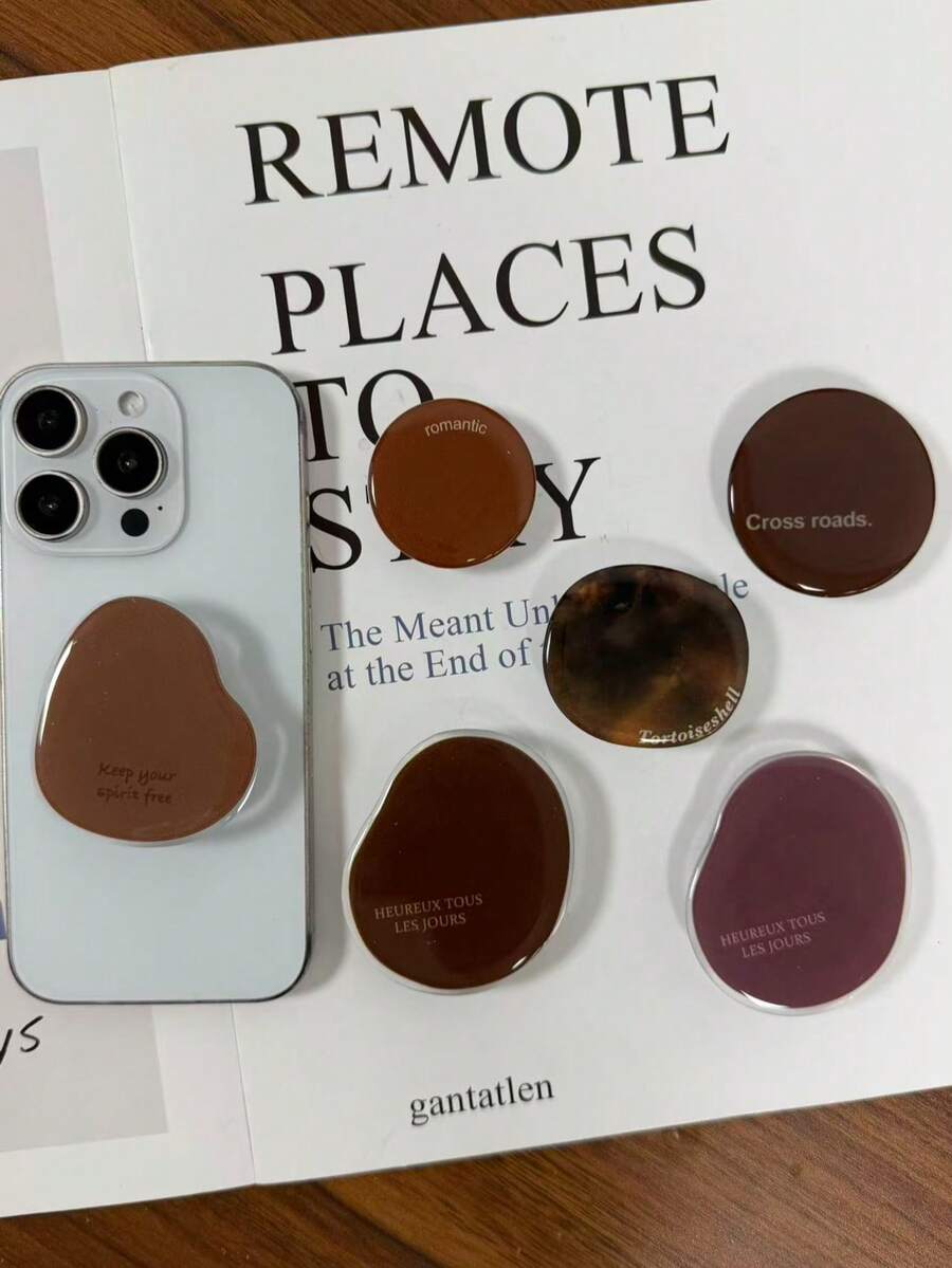 不对称图案手机支架，慵懒风支架，粘性便携式气垫手机支架 - 彩色 - 查看 1