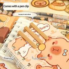6-Pack Capybara Gel Ink Pens, Quick-Drying Plastic Medium Point 0.5mm For Smooth Writing, Cute Animal Design Rollerball Pens For Students & Office - Multicolor - View 10