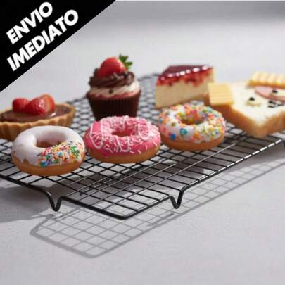 Grade Grande para Resfriar Bolo Biscoito Doce Pão Antiaderente Grelha Confeitaria Resfriamento Aço inoxidavel