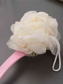 1pc Soft Plush Back Massager, Shower Brush, Home Back Scrubber, Soft Bristle Scrub Brush With Loofah, Hanging Shower Brush, Long Handle Back Scrubber Tool, Long Handle Shower Brush, Back Scrub Brush, Exfoliating, Unisex, Pink/Blue Long Handle Shower Brush, Multi-Function Back Exfoliating And Shower Cleaning Brush, Multi-Function Back Exfoliating And Shower Set, Shower Sponge - One Size - View 8