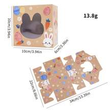 16pcs/Pack Easter Bunny Window Chocolate Candy Cookie Packaging Boxes, Transparent PVC Window Egg Flower DIY Baking Gift Boxes - Multicolor - View 3