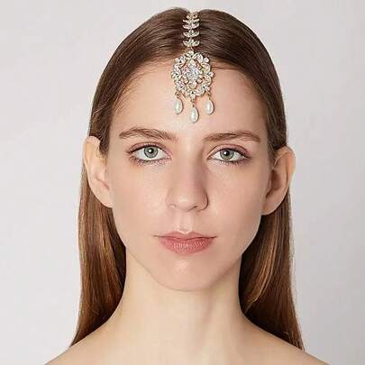 1pc 1920s Vintage Style Headpiece With Black Feather Decor, Suitable For Flapper, Bride And Other Occasions