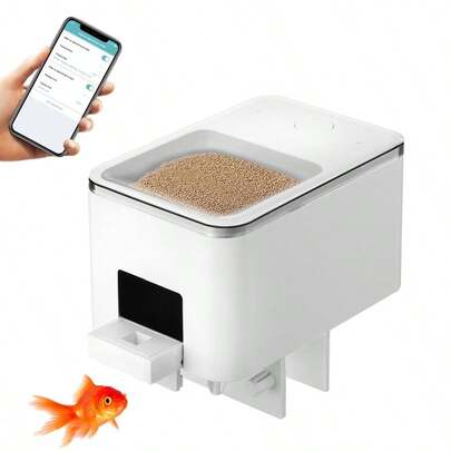 Automatic Fish Feeder, 100ML WiFi Intelligent Timing Auto Food Dispenser, Fish Feeder Dispenser For Aquarium, Moisture-Proof Design, Mobilephone APP Control