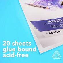 Canson - Bloc de medios mixtos para graduados, plegable, 9 x 12 pulgadas, 20 hojas | Papel de artista para adultos y estudiantes, acuarelas, medios mixtos, marcadores y diario de arte - como se muestra en la figura - Ver 4