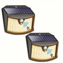 70 LED Solar Powered Outdoor Wall Light, IP65 Waterproof, With Motion Sensor, 3 Working Modes, Easy Installation, Automatically Switches From Dusk To Dawn, Suitable For Garage, Yard, Fence And More - Warm Light - View 2