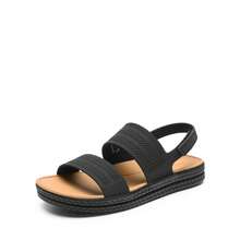 Women Water Sandals Comfortable Flat Sandals Beach Platform Dressy Summer Casual Walking Shoes - 黑色 - 查看 5