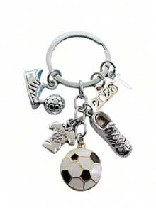 新款时尚A-Z字母金属钥匙扣，男士时尚足球钥匙圈，足球鞋礼物，足球汽车钥匙链，派对饰品 - 彩色 - 查看 27