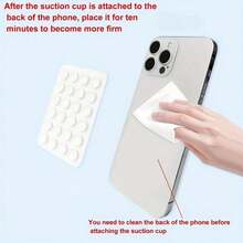 1pc Rectangular Silicone Suction Cup Phone Holder, 24pcs Silicone Phone Suction Cups, 1pc Silicone Single-Sided Suction Cup Phone Stand, 24pcs Reusable Double-Sided Clips, Suitable For Makeup, Fitness, Shower And Kitchen