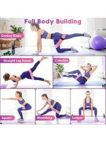 瑜伽阻力带、深蹲和臀部激活带、拉伸带、健身配件、肌肉力量训练装备、辅助训练器材、肌肉扭转训练带 - 彩色 - 查看 5