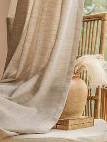 1件装亚麻现代纱帘 - 日式亚麻风格，杆袋式设计，适用于客厅和卧室 - 轻薄透光窗帘，客厅窗帘，卧室窗帘（160克面料重量） - 米色 - 查看 10