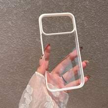 简约白色边框亚克力透明手机壳，兼容 17 Pro Max/17 Pro/17 Air/17/16 Pro Max/16/16 Pro/16 Plus/11/15/15 Pro/15 Pro Max/12/13/14 Pro Max/XS/XR/11 Pro/11 Pro Max/12 Pro/12 Pro Max/13 Pro/13 Pro Max/7 Plus/14 Pro/14 Pro Max/14 Plus/7 Plus/8 Plus/8/SE2/12 Mini/13 Mini，耐用防黄变硬壳 - 白色 - 查看 3