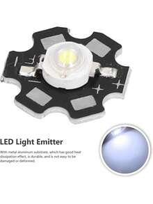 10Pcs Chips de Cuentas LED de Luz Blanca 1W 6500k 90lm Diodos Emisores LED Emisores Resaltan Cuentas de Luz con Base de Aluminio para Accesorios de Iluminación DIY,39171087 - Multicolor - Ver 1