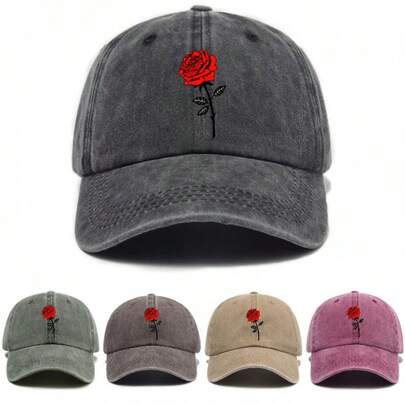 Rose Print Bucket Hat, Fashionable Design Element - Unisex Casual Hat, Suitable For Daily Commute And Outdoor Activities