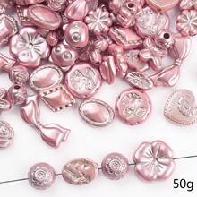 Śliczny naszyjnik z akrylowych koralików w kształcie kokardy, mały kwiatek, łańcuszek do telefonu komórkowego, wiszące akcesoria z linką wymieszaną z koralikami. Produkt jest używany do ręcznie robionych dekoracji, takich jak nakrycia głowy, ubrania, suknie wieczorowe, buty i kapelusze, wesela, Boże Narodzenie, rękodzieło itp. - Wielokolorowe - Zobacz 15