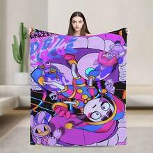 Flannel Throw Blanket,A-Amazing D-Digital Anime Circus Cozy Super Soft Flannel Blanket, Funny Game Theme Warm Throw Blanket For Living Room, Home Decor, Cozy Soft Flannel Blanket & Suitable For Birthday Anniversaries, Valentine's Day, Thanksgiving, Christmas, Halloween, Wedding, New Year Gifts Provide Personalized Ideal Gifts For Her, Him, Family Members, Boyfriends, Girlfriends, Fathers, Family Members, Mothers, Lovers, Daughters, Sons, Grandfathers, Grandmothers, Friends, Classmates And Pets. Sofa, Bed, Car, Bedroom, Living Room, Office, Outdoor Camping, Beach, Wall Decoration, Bedroom Decor,  Halloween Blanket, Fall Decor, Fall Decorations For Home, Christmas Party Theme Blanket, Christmas Decor, Office Decoration - multicolour 2 - 查看 7