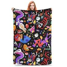 Flannel Throw Blanket,A-Amazing D-Digital Anime Circus Cozy Super Soft Flannel Blanket, Funny Game Theme Warm Throw Blanket For Living Room, Home Decor, Cozy Soft Flannel Blanket & Suitable For Birthday Anniversaries, Valentine's Day, Thanksgiving, Christmas, Halloween, Wedding, New Year Gifts Provide Personalized Ideal Gifts For Her, Him, Family Members, Boyfriends, Girlfriends, Fathers, Family Members, Mothers, Lovers, Daughters, Sons, Grandfathers, Grandmothers, Friends, Classmates And Pets. Sofa, Bed, Car, Bedroom, Living Room, Office, Outdoor Camping, Beach, Wall Decoration, Bedroom Decor,  Halloween Blanket, Fall Decor, Fall Decorations For Home, Christmas Party Theme Blanket, Christmas Decor, Office Decoration - multicolour 22 - 查看 7