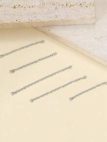 5件装鼻链穿孔不锈钢鼻环，横跨鼻梁，心形双鼻孔鼻梁饰品，男女通用，镀银，尺寸：32/35/40/45/50毫米 - 銀色 - 查看 9