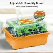 5/10pcs Seed Starter Tray Kit With Lids, Adjustable Humidity Vents, Transparent Tray And Raised Dome Cover, Suitable For Greenhouse And Garden, Mini Propagation Plant Growing Greenhouse Kit With Humidity Dome And Seed Germination Base - Multicolor - View 3