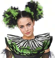 Layered Clown Collar, Tulle Ruffled Fake Collar Mesh Clown For Halloween Carnival Cosplay - Black - View 3