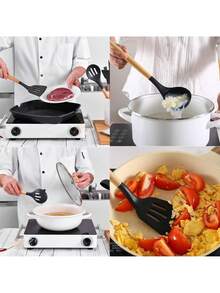 Juego de 12 piezas de utensilios de cocina - Utensilios de cocina antiadherentes, resistentes al calor, herramientas de cocina, juego de herramientas de mezcla - Multicolor - Ver 8