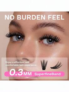CALAILIS Lash Clusters 280Pcs D Curl Individual Mishes 0.10-40D-10-16Mix Cluster Mishes Natural Look Eyelash Clusters Super Thin Band And Soft DIY Mis Extension At Home (0.10-40D) - D - Xem 5