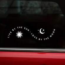 日月之恋 - 波西米亚风日月图案汽车贴纸、镜面装饰贴纸、户外装饰贴纸、汽车贴纸、驾驶贴纸、汽车后视镜贴纸、女士后视镜贴纸、乙烯基贴纸 - A - 查看 6