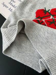 1 pieza Camiseta sin mangas de mujer con bloque de color y gráfico lindo de tomate, jersey de punto, top de chaleco dulce y elegante - Gris Claro - Ver 8