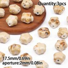 1/2/3/5pcs Ceramic Printed Beads With Center Hole, Multiple Designs Available, DIY Jewelry Making Beads For Necklace, Bracelet, Earrings, Printed Ceramic Round Flower Beads Craft Spacer Beads